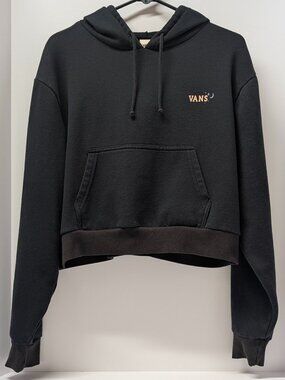 Vans Flower Nite Crop Zip Hoodie in Black